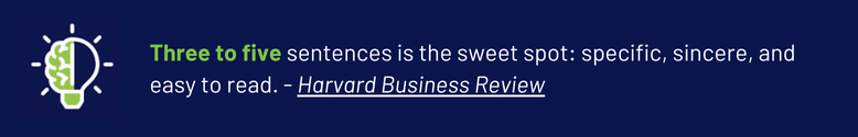 Effective communication: 3-5 brief, sincere sentences