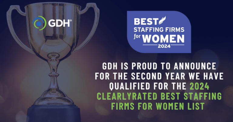 GDH NAMED TO CLEARLYRATED’S 2024 BEST STAFFING FIRMS FOR WOMEN LIST
