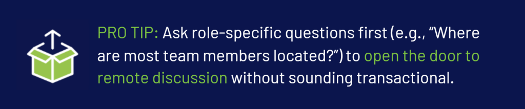 pro tip to ask role-specific questions first in an interview