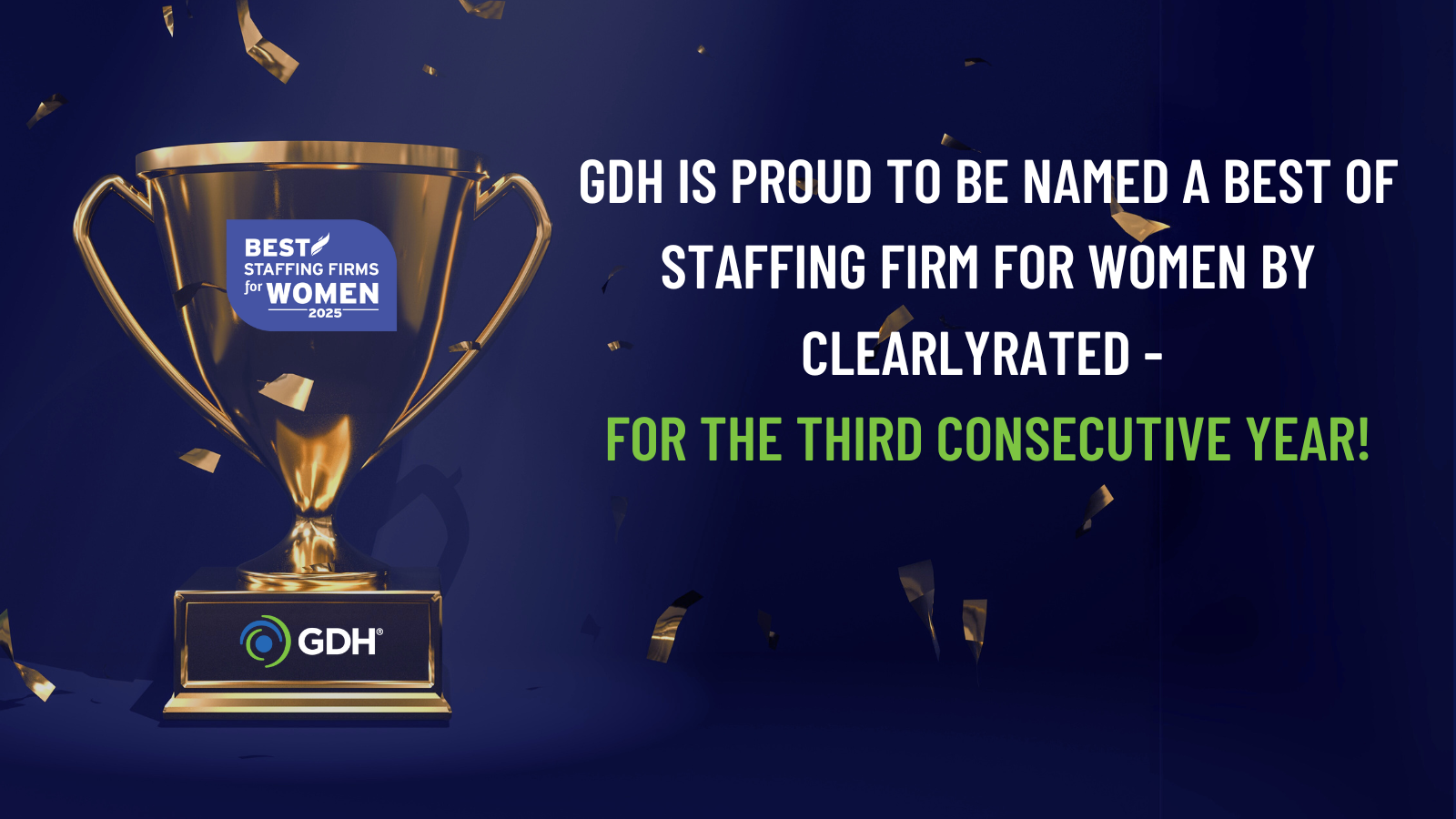 GDH Recognized as a 2025 Best Staffing Firm for Women for the Third Consecutive Year