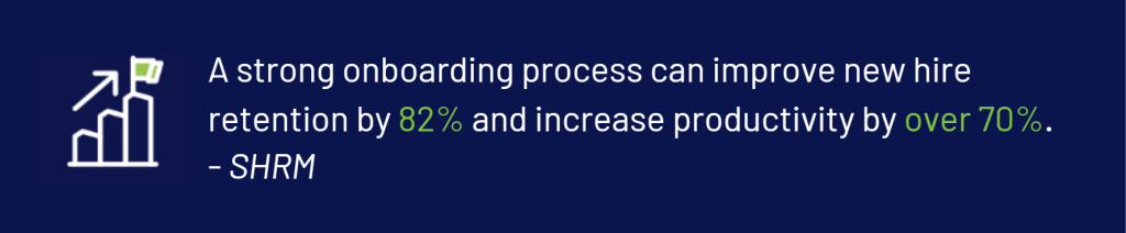 a strong onboarding process can improve new hire retention by 82%