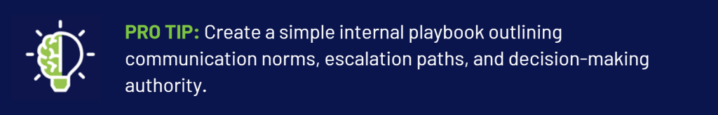 pro tip to create an internal playbook