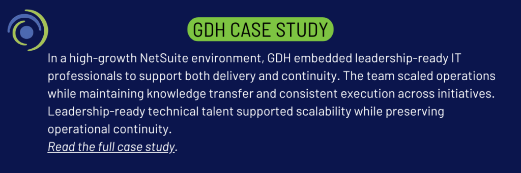 GDH case study: Leadership-ready IT talent supporting NetSuite scalability